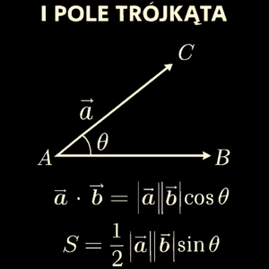 Iloczyn skalarny, iloczyn wektorowy, pole trójkąta